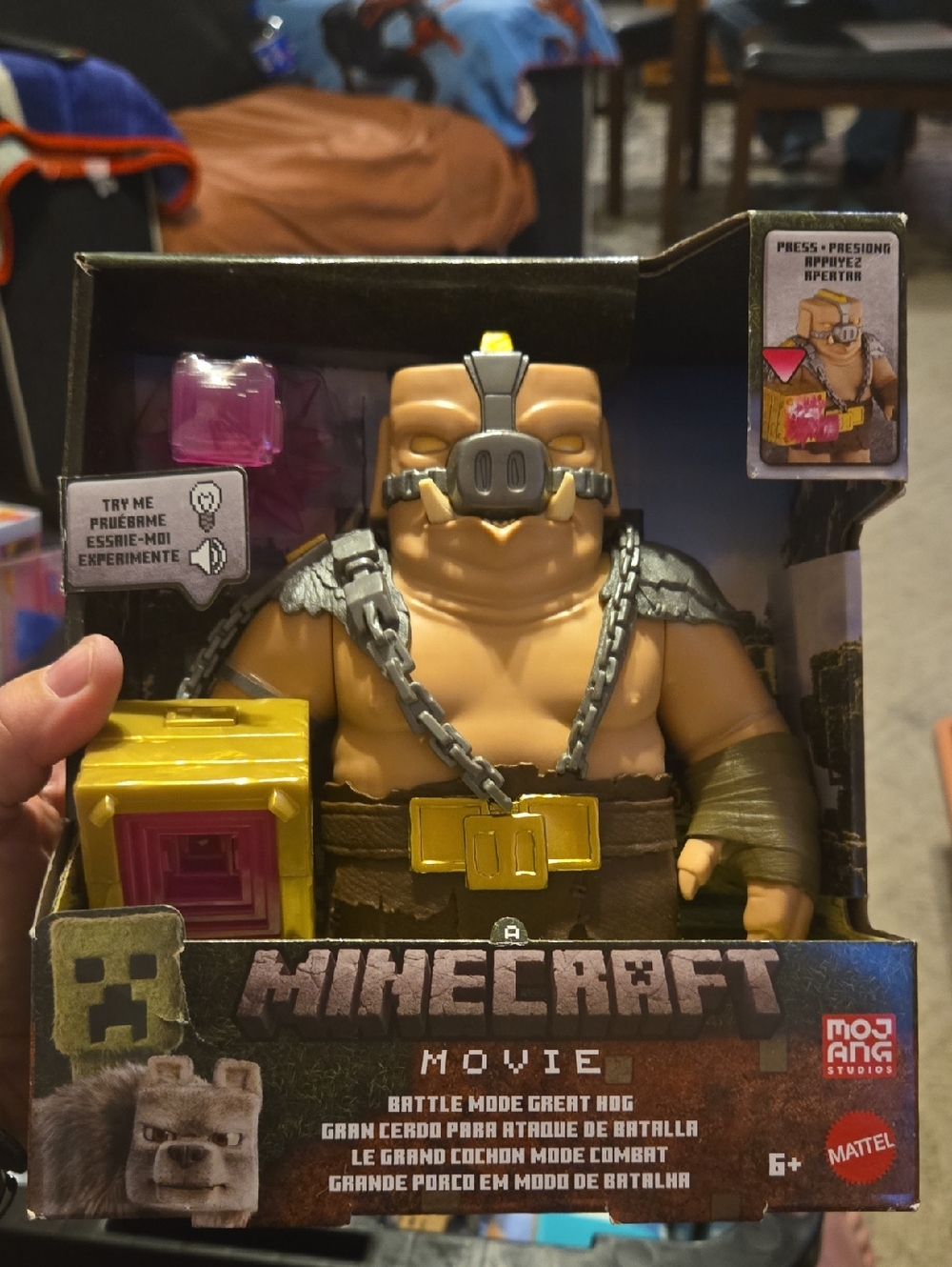 Mattel Minecraft Movie Giant Piglin Action Figure - tan, yellow, pink, gray